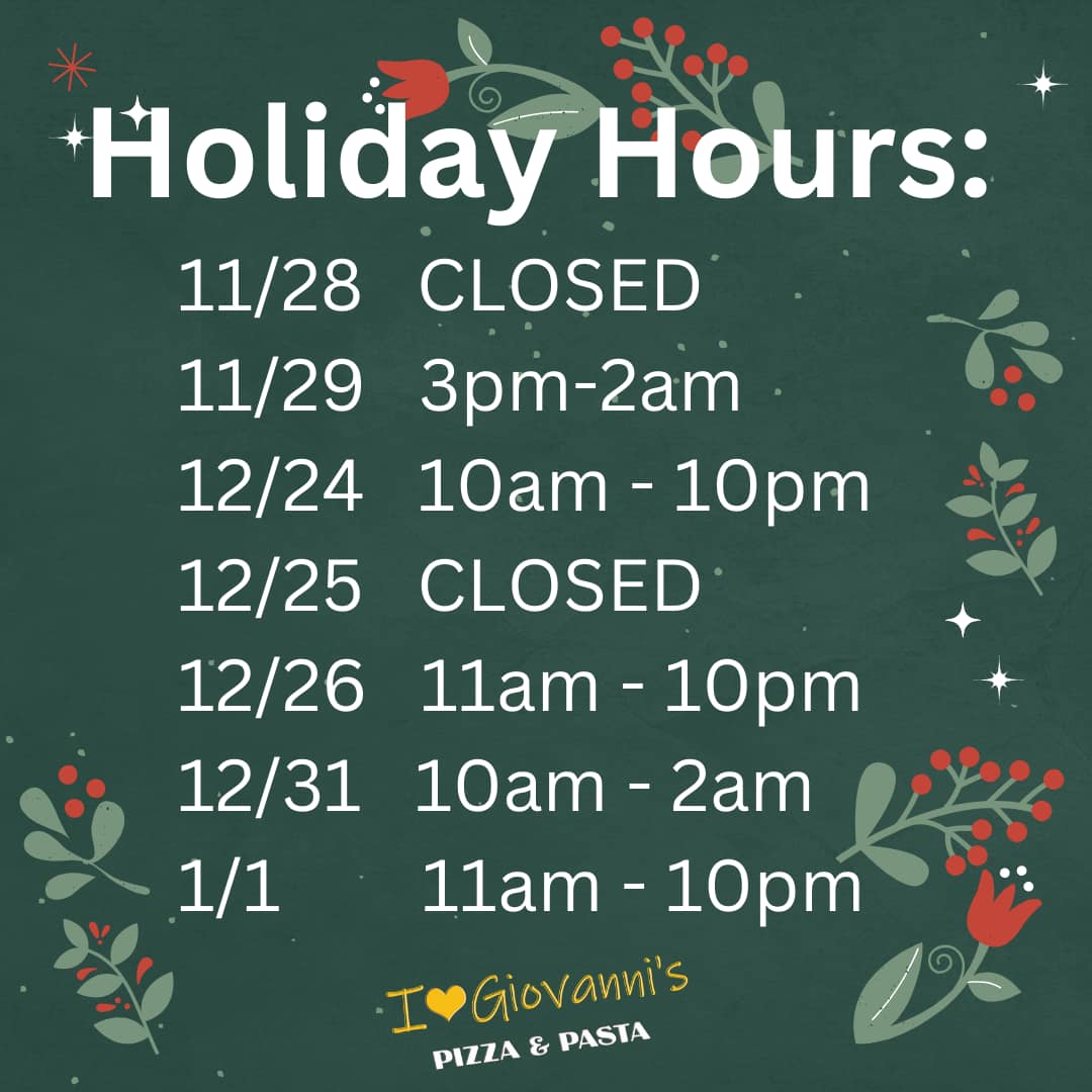 Holiday Hours